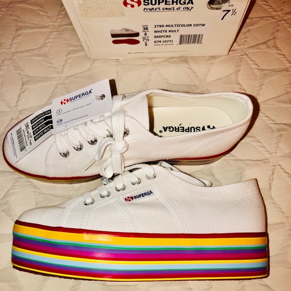 superga platform sneakers rainbow